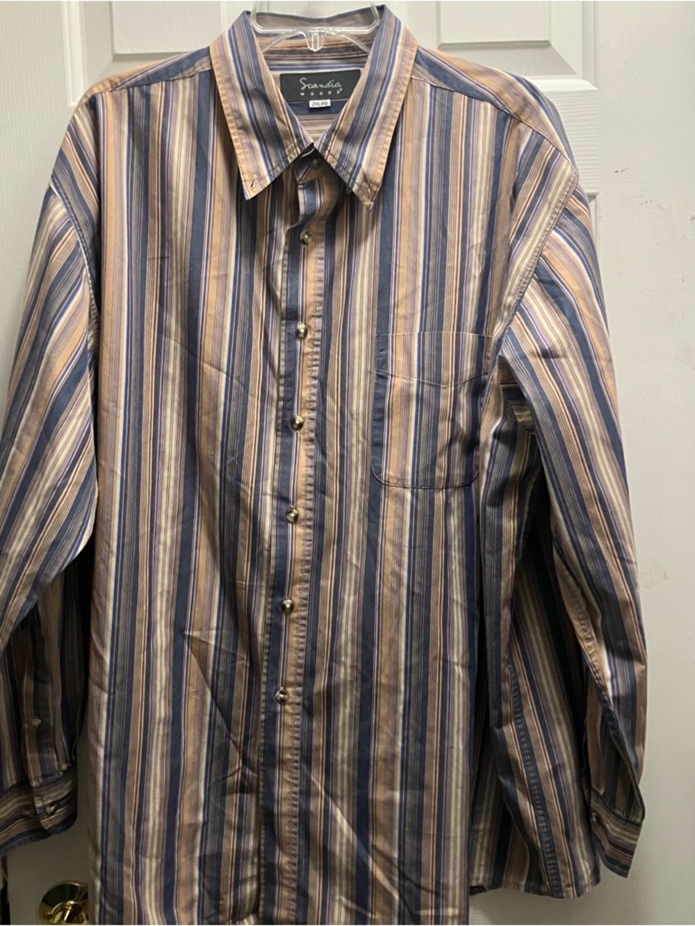 SCANDIA WOODS Men's Shirt Size 2XL Striped Multicolor Button-Down